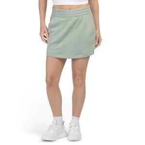 YOGALICIOUS Green Scuba Zuri Hi-lo Curved Hem Skort
